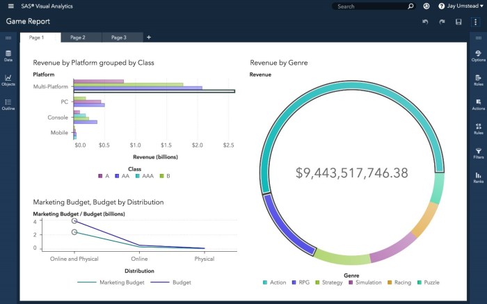 What are the features of SAS business intelligence?